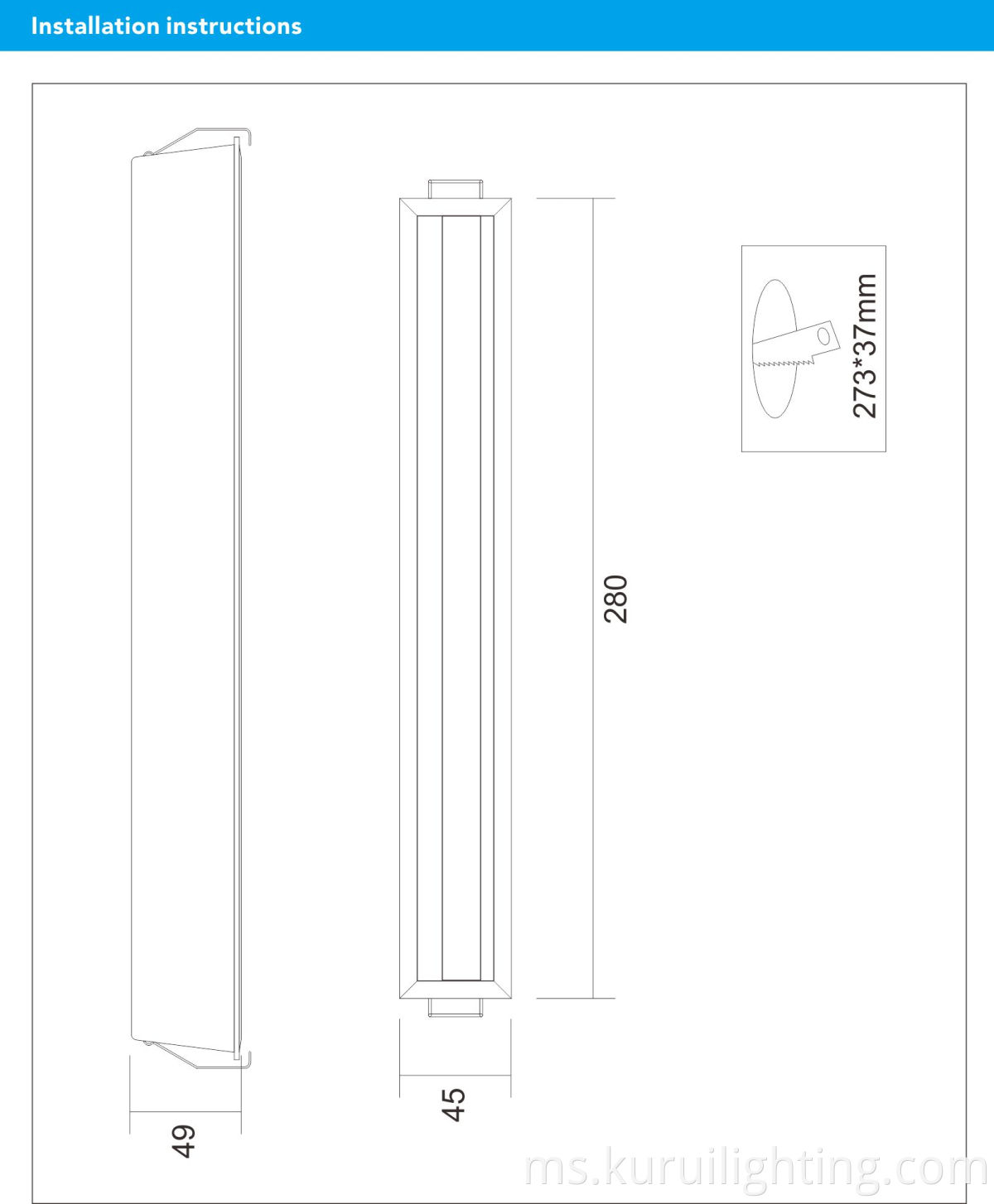 20W Recessed Double LED Grille Light